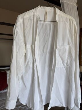 Babaton White Open-Front Lightweight Shirt Jacket